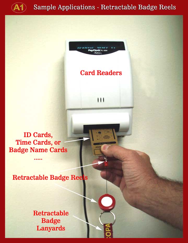 Samples - ID Card Readers with retractable ID Card Reels or Badge Holders