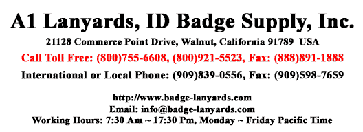 You are viewing Lanyards > Lanyard Supply, Accessory, Hardware Parts, Tool, Hand Press, Die Set Badge Holder, Badge Clip, and Badge Strap Pricing.