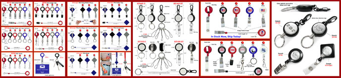 Badge Reels, Retractable Badge Holders, Clips, ID Cards, Name Badges, keyrings, Keychains and Retractable Key Reel Supplies.