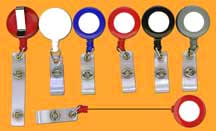 Black, red, white, grey or blue color retractable badge reels, badge clips, badge holders or keyrings
