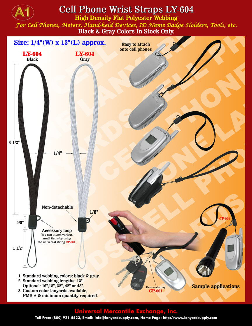 Cellphone Lanyards, Computer Accessory Lanyards, Electronic Device Lanyards and Tool Lanyard Systems