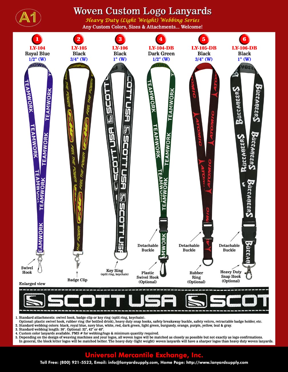 Heavy Duty & Light Weight Woven Lanyards - Custom Woven Neck Lanyards with Weaved-In Logos