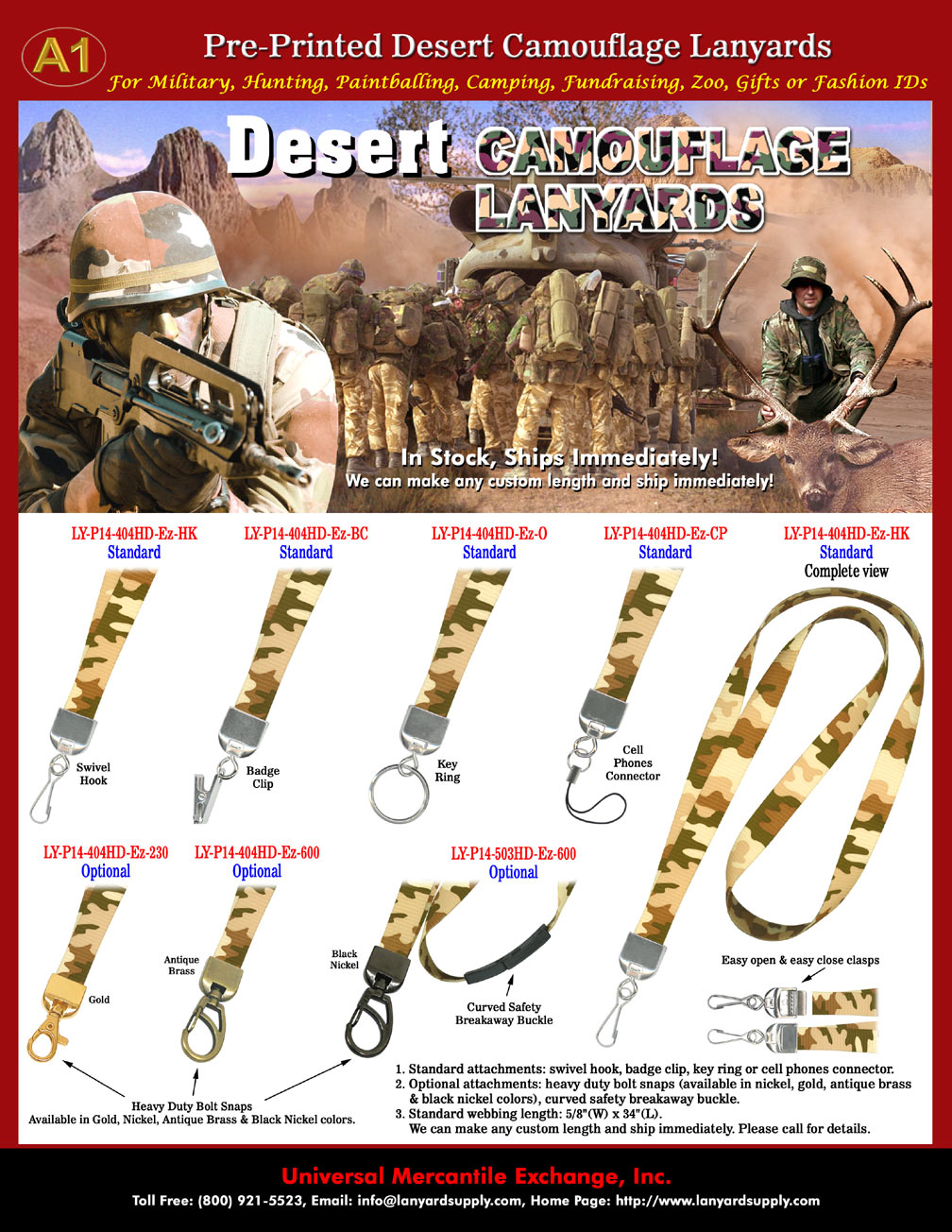Desert Camo Lanyards With Great Fashion ! Desert Storm Camouflage Style