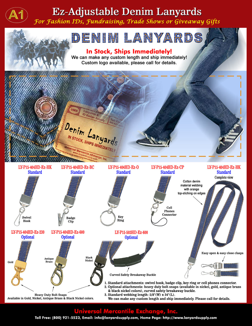 Fashion Denim Lanyards with Western Style Cool Looks !