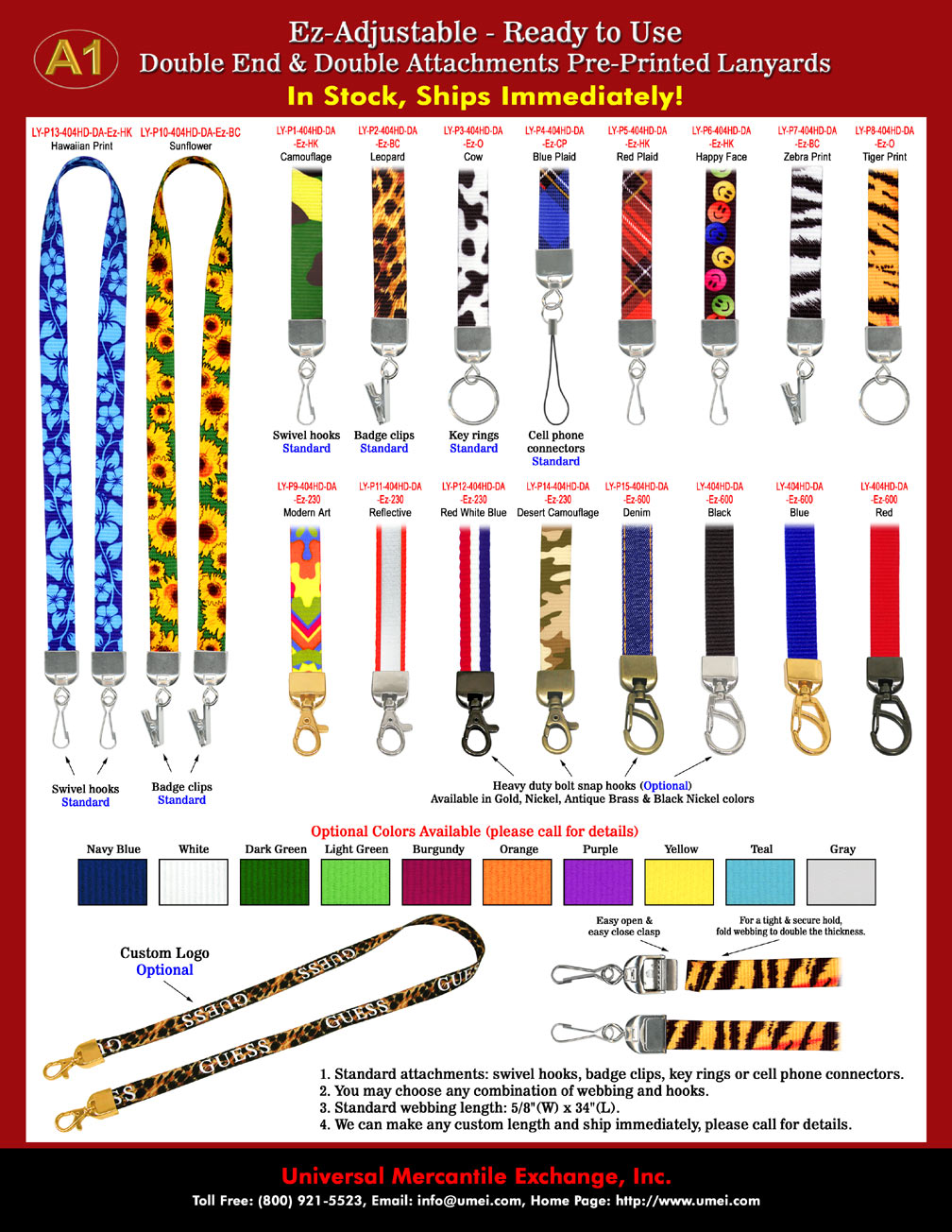 Imprinted Double Ends Lanyards With Easy Adjustable Length