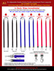 Ez-Adjustable Double Ends Plain, Non-Printed or Blank Lanyards: Variable Length Double End Lanyards With Belt or Hat Straps Style of Cam Buckles.
