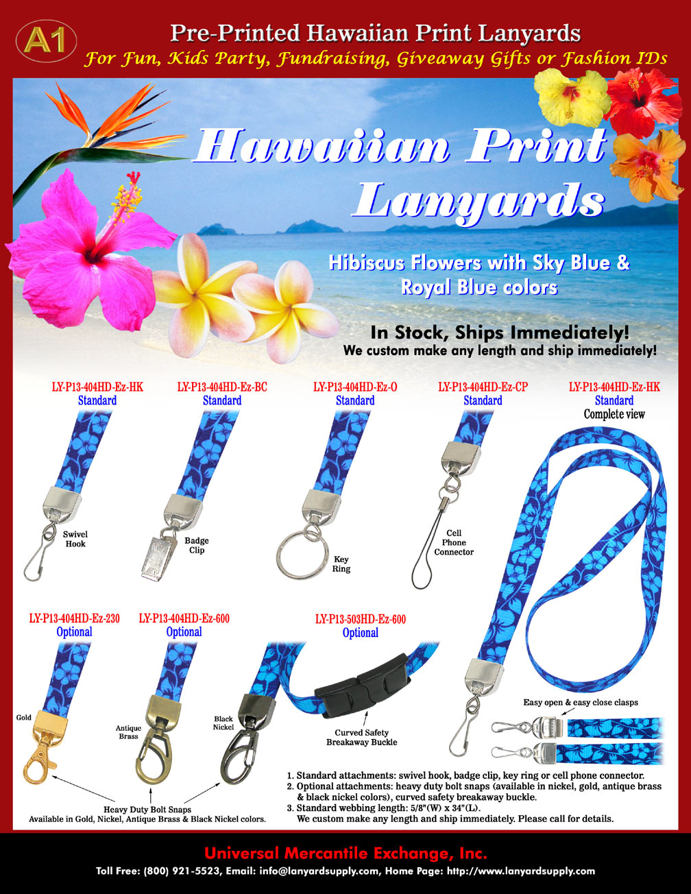 Hawaiian Theme Lanyards: Cell Phone Strap and Lanyard Supplies