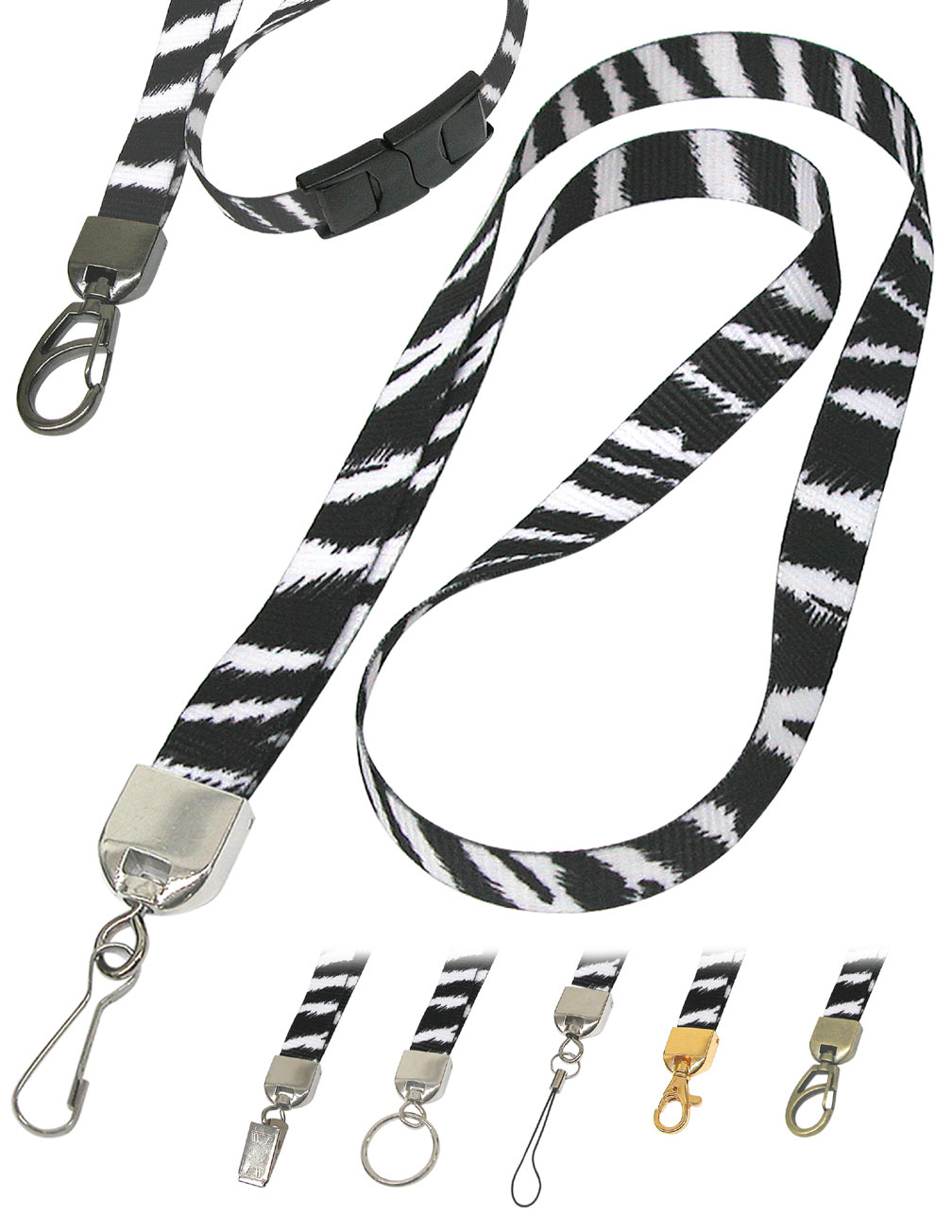 Zebra Lanyards: Cool Zebra Print Lanyards, Zebra Stripes or Zebra Pattern Printed Lanyards.