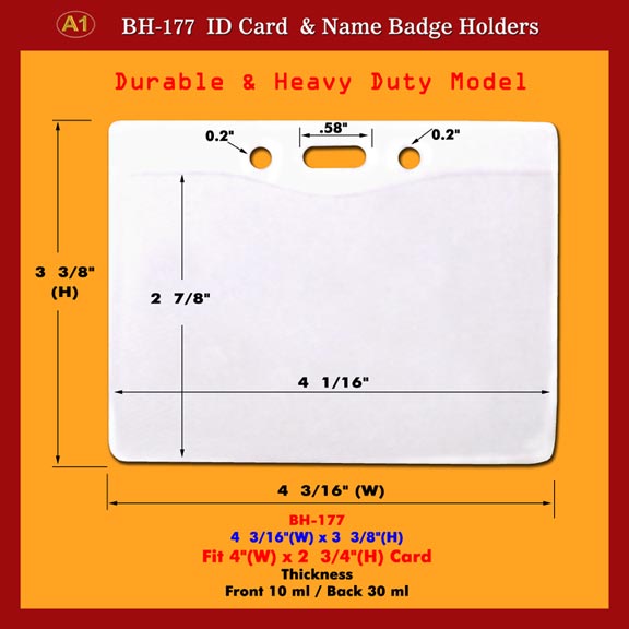 Durable and Heavy Duty 4(w)x2 3/4 ID Badge Holders